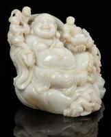 Magnificent Chinese, White Jade, Laughing Buddha, 19th-20th Century