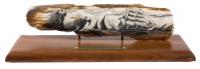 Superb Fossilized Mammoth Tusk Spectacularly Etched Sailing Ships by Gary Kiracofe, Acclaimed Scrimshander of 40+ Years