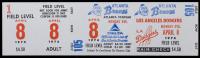 Hank Aaron, 715th Career Homerun, Atlanta Stadium Uncut Ticket, April 8, 1974, Breaking Babe Ruth's Homerun Record