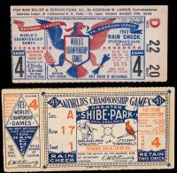 Two World Series Tickets 1931 The Athletics vs The Cardinals and a 1943 World Series Stub