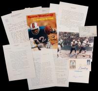 Football: 10+ Signed Pieces: Two x O.J. Simpson, Don Long, 3 x Wayne Hardin, Jay Berwanger, and Yale University 1912-1913