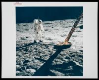 Apollo 11: Vintage Chromogenic Print "Buzz Aldrin on Lunar Surface" Red Serial Number, Blank on Verso, "A Kodak Paper".