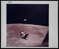 Apollo 11: Vintage Chromogenic Print "Michael Collins' View of the Lunar Module " Black Serial Number, Blank on Verso, "A Kodak