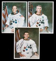 Apollo 17 Set Of 3 Crew Signed WSS Lithos