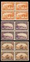 Canada. 1908 Quebec Issue Complete in Blocks of 4. Scott 96-103