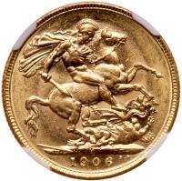 Edward VII (1901-1910). Gold Sovereign, 1906 M, Melbourne Mint. - 2