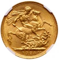 George V (1910-36), gold Sovereign, 1924 S, Sydney Mint. NGC MS63. - 2