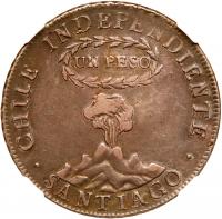 Republic. "Volcano" Silver Peso, 1817-FJ