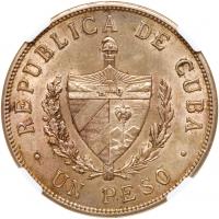 Republic. Silver "Star" Peso, 1915