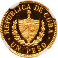 Republic. Gold Proof Peso, 1916