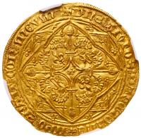 Edward the Black Prince, Prince of Aquitaine (1362-72). Gold Pavillon d'Or, or Noble Guyennois Ã  la rose - 2