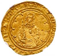 Anglo-Gallic, Richard II, as Duke of Aquitaine (1377-90), gold Hardi d'Or. NGC M