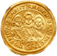 Brandenburg-Ansbach. Friedrich II, Albert, and Christian (1625-1630). Gold Ducat, 1630