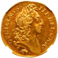 William III (1694-1702). Gold Half Guinea, 1696