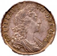 William III (1694-1702), silver Halfcrown, 1698. NGC MS63.