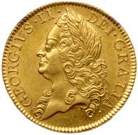 George II (1727-60), gold Two Guineas, 1748. NGC MS64.