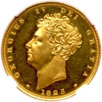 George IV (1820-30), gold proof Sovereign, 1825. NGC PF63 CAMEO.