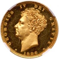 George IV (1820-30), gold proof Sovereign, 1826. NGC PF64 ULTRA CAMEO.