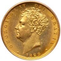 George IV (1820-30), gold Sovereign, 1829. PCGS MS62.