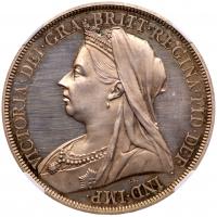 Victoria (1837-1901), silver proof Crown, 1893 LVI. PCGS PR64.