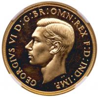 George VI (1936-52), gold proof Two Pounds, 1937. NGC PF64.
