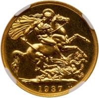 George VI (1936-52), gold proof Two Pounds, 1937. NGC PF65+. - 2