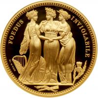 Elizabeth II (1952 -). Gold Proof Three Graces, Ten Ounces of Five Hundred Pounds, 2021 - 2