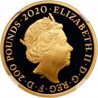 Elizabeth II (1952 -). Gold Proof David Bowie, Two Ounces of Two Hundred Pounds, 2020