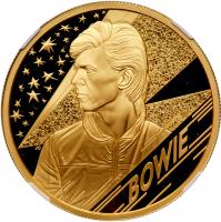 Elizabeth II (1952 -). Gold Proof David Bowie, Two Ounces of Two Hundred Pounds, 2020 - 2