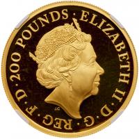 Elizabeth II (1952 -). Gold Proof Queen's Beast Completer coin, Two Ounces of Two Hundred Pounds, 2021