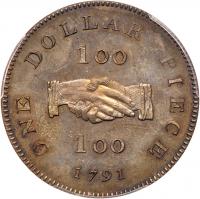 Proof Copper Dollar, 1791 - 2