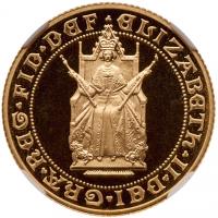Elizabeth II (1952 -), gold proof Sovereign, 1989, 500th anniversary of the Sove
