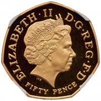 Elizabeth II (1952 -), gold proof Fifty-Pence, 2009, Royal Botanical Gardens in