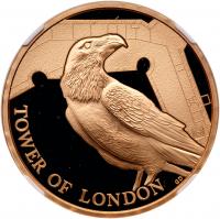 Elizabeth II (1952 -), gold proof Five Pounds, 2019, Tower of London Series, Leg - 2