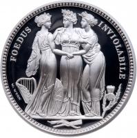 Elizabeth II (1952 -). Silver Proof Three Graces, Five-Ounces of Ten Pounds, 2020 - 2