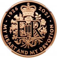 Elizabeth II (1952 -), gold proof Five Pounds, 2021, 95th birthday of Her Majes - 2