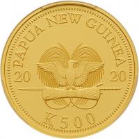 Papua New Guinea, matte gold proof 500 Kina, 2020. PCGS PR70. - 2