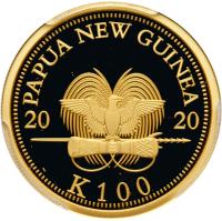 Papua New Guinea, gold proof 100 Kina, 2020. PCGS PR70 DEEP CAMEO. - 2