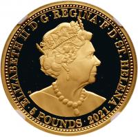 Elizabeth II (1952-), EIC Saint-Helena, gold proof One Ounce Three Graces, 2021.