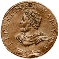 Mantua. Frederick II Gonzaga (1519-1540). Bronze Off Strike or Medallic Scudo, undated