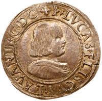 Italian States: Messerano. Pier Luca Fieschi (1528-1548). Silver Testone, undated