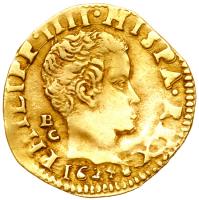 Naples. Philip IV of Spain (1621-1665). Gold Scudo d'oro, 1624-BC