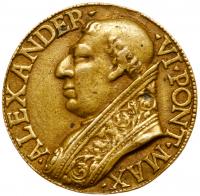 Papel States. Rome. Alexander VI (1492-1503). Gilt Bronze Cast Medal, undated