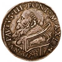 Papel States. Rome. Paul III (534-1549). Silver Testone, (1545)