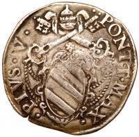 Papel States. Rome. Pius V (1566-1572). Silver Testone, undated