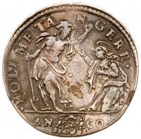 Papel States. Ancona. Gregory XIII (1572-1585). Silver Testone, 1581 - 2