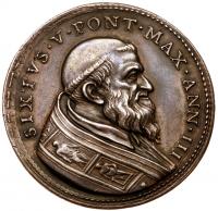 Papel States. Rome. Sixtus V (1585-1590). Silver Medal, Year 3 1587