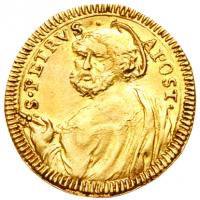 Papel States. Rome. Clement XI (1700-1721). Gold Â½ Scudo d'oro, Year 17 1716 - 2