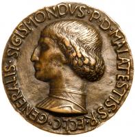 Rimini. Sigismundus Pandolfus Malatesta (1432-1468). Cast Bronze Medal, Dated 1446