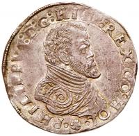 Holland. Philip II of Spain (1556-1598). Silver Â½ Philipsdaalder, undated Dordrecht Mint